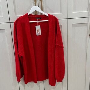 Amazon Vibrant Red Cardigan Sweater